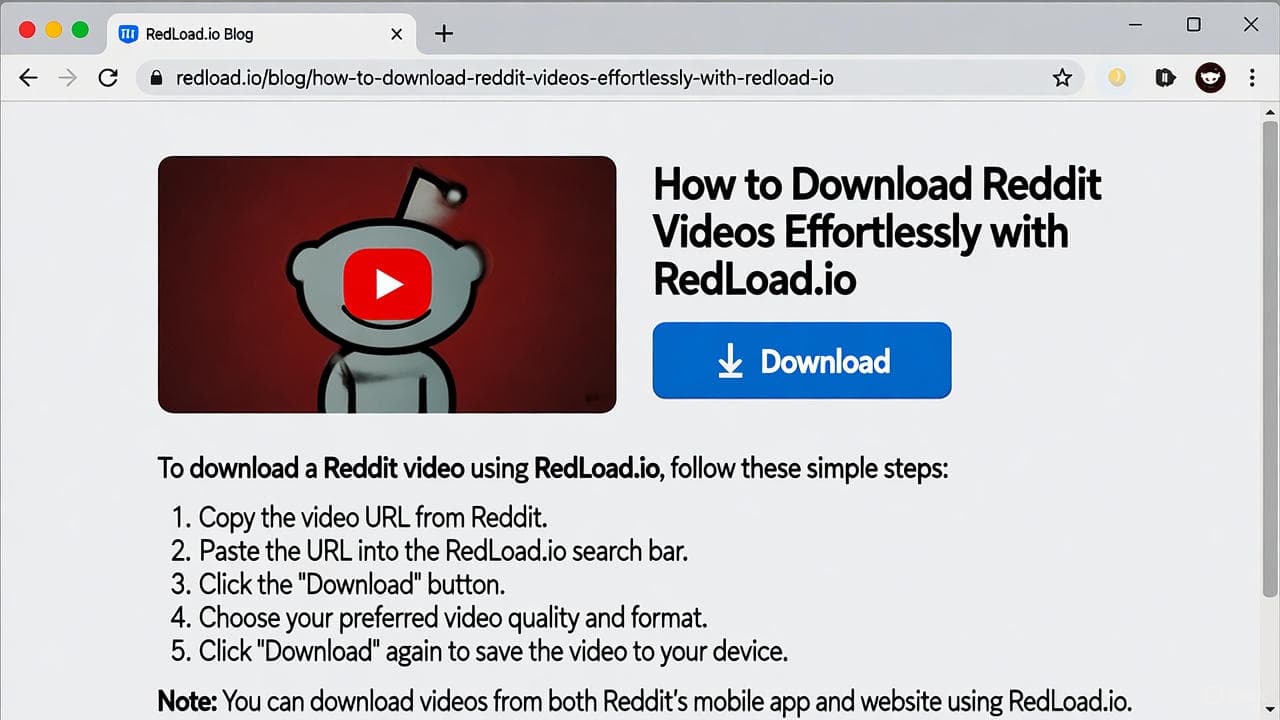 Wie Man Mühelos Reddit-Videos mit RedLoad.io Herunterlädt